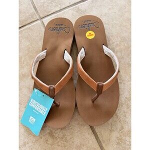 Women's Cushion Sand Flip-Flop, Tan/Natural, 10